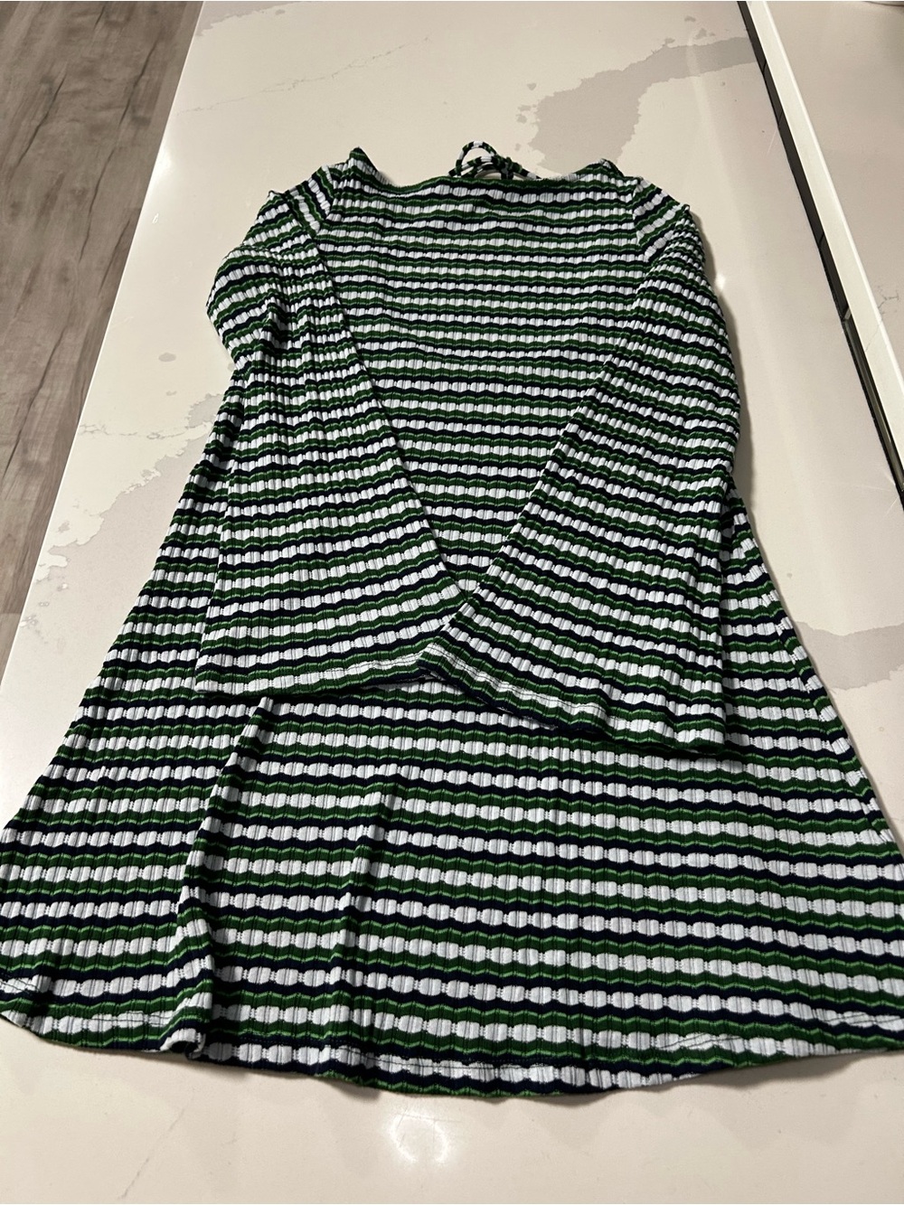 Old Navy Green and Blue Striped Mini Dress